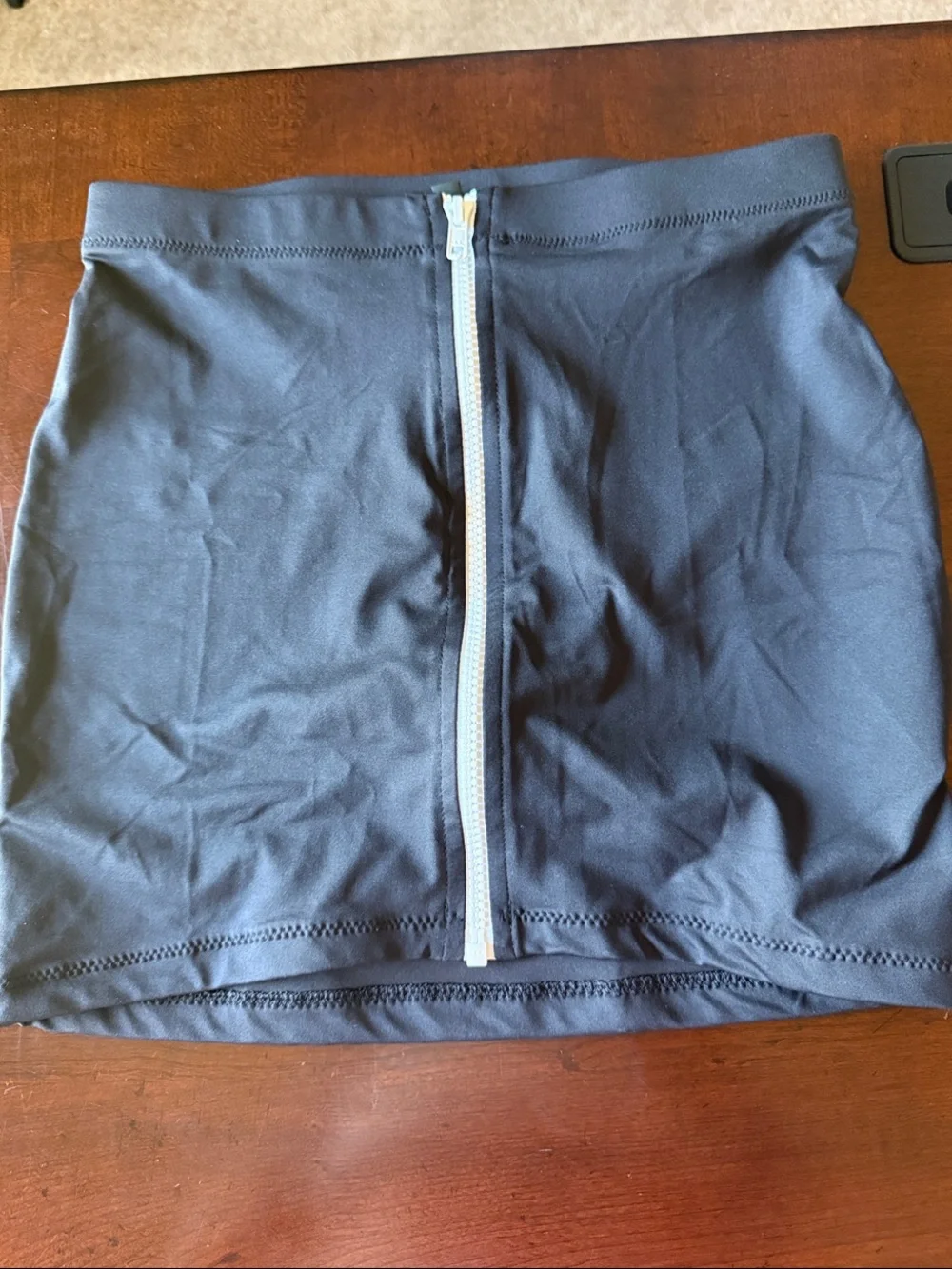 SKIMS Black swim Zip-Front Mini Skirt